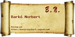 Barkó Norbert névjegykártya