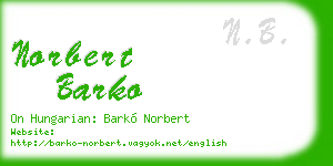 norbert barko business card
