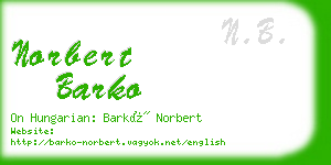 norbert barko business card